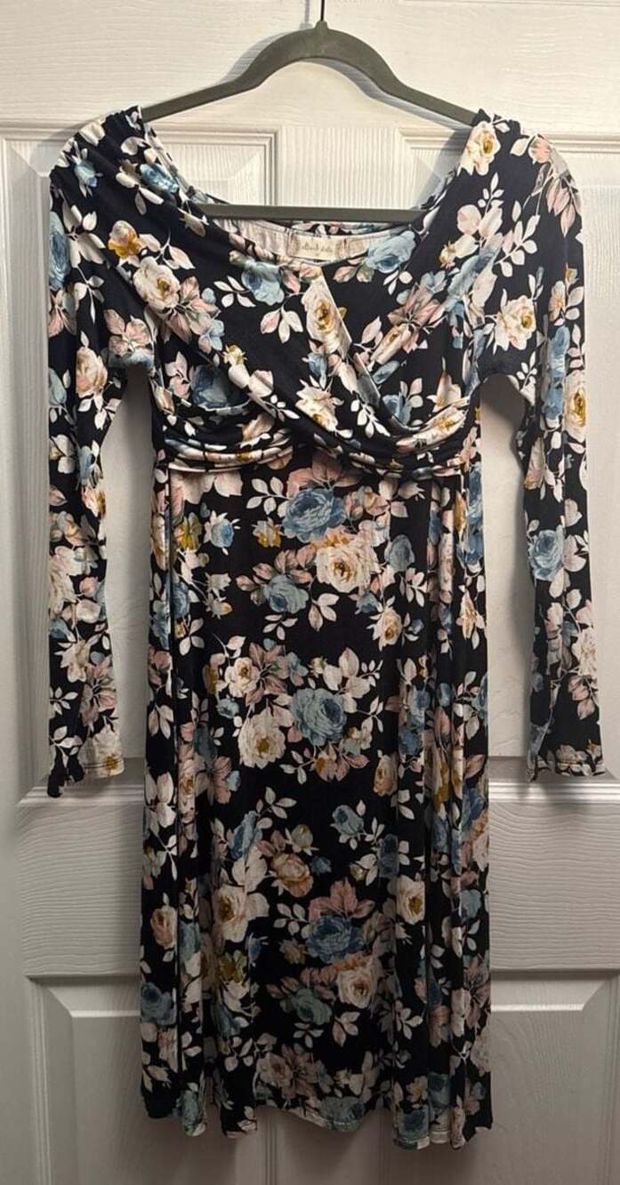 Altar'd State Floral Long Sleeve Twist Front Dress Size M